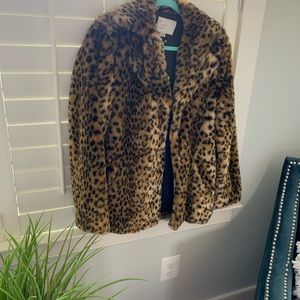 NEW with tags! leopard faux fur coat!